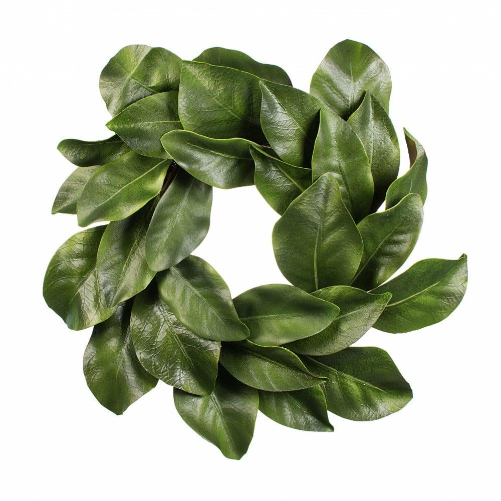 Wreaths |   16" Magnolia Leaf Candle Ring Decor Green,Brown