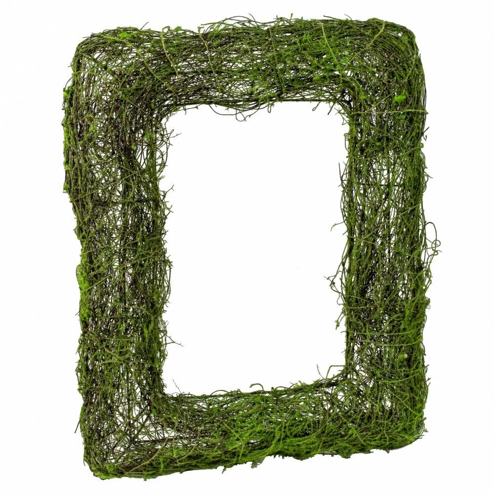 Wreaths |   19" Green Moss Rectangle Decor Green,Brown