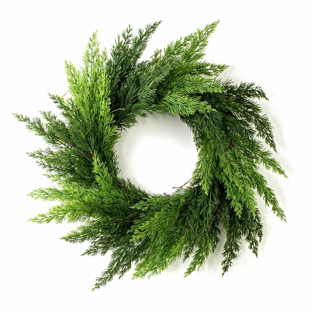 Wreaths |   24" Green Cedar Wreath Decor Green