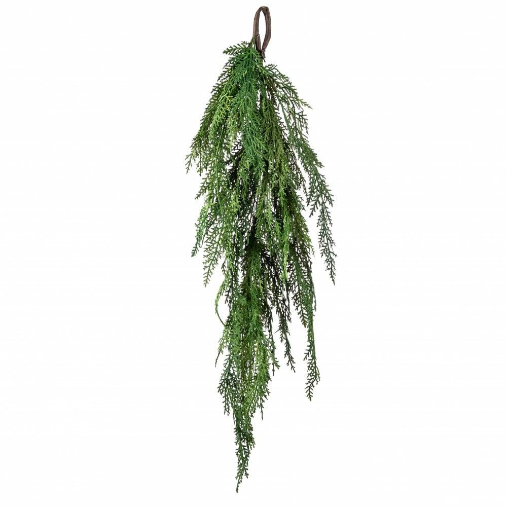 Wreaths |   28" Cypress Pine Teardrop Decor Variegated Green