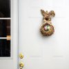 Door Decor |   16" Bunny Rabbit Hanger: Floral Rattan Basket Decor Door Decor