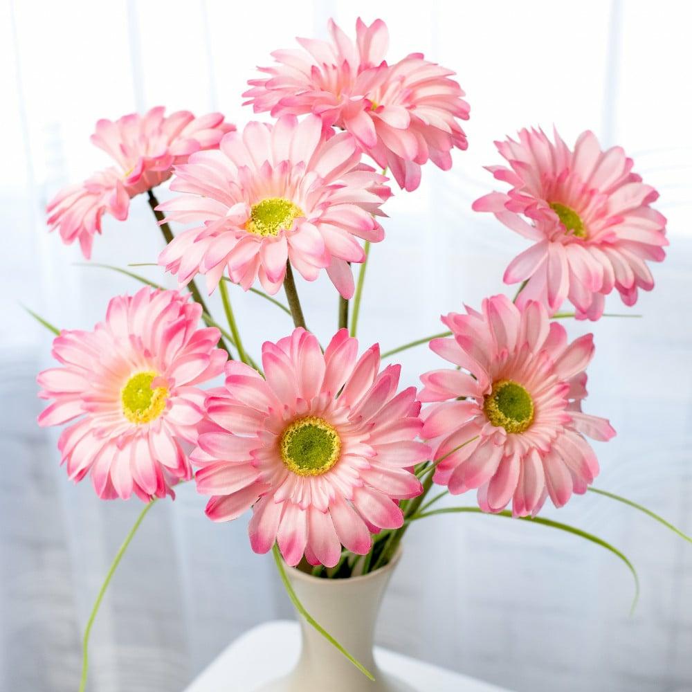 Floral Sprays & Picks |   19" Paris Daisy Bush: Pink (7) Accents Floral Sprays & Picks