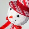 Floral Sprays & Picks |   19" Snowman Head Peppermint Hat Pick Accents Floral Sprays & Picks