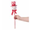 Floral Sprays & Picks |   19" Snowman Head Peppermint Hat Pick Accents Floral Sprays & Picks